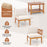 5 Pieces Acacia Wood Patio Furniture Set Outdoor Sectional Conversation Set with Cushions-Off White