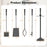 5-Pieces Fireplace Tool Set Indoor Outdoor Fire Place Set Tools with Aluminum Handles