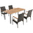 5 Pieces Patio Wicker Dining Set with Detachable Cushion and Umbrella Hole