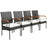 5 Pieces Patio Wicker Dining Set with Detachable Cushion and Umbrella Hole