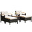 5 Pieces Patio Conversation Set with Cushions Coffee Table and 2 Ottomans