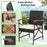 5 Pieces Patio Rattan Dining Set with Acacia Wood Tabletop and Armrests