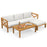5 Piece Outdoor Conversation Furniture Set with 3 Chairs 1 Ottoman and 1 Coffee Table-White