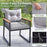 5 Piece Outdoor Rattan Conversation Set with 2-Layer Side Table and 2 Ottomans-Gray