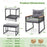 5 Piece Outdoor Rattan Conversation Set with 2-Layer Side Table and 2 Ottomans-Gray