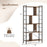 5-tier Bookcase 61 Inch Tall Industrial Bookshelf with Metal Frame