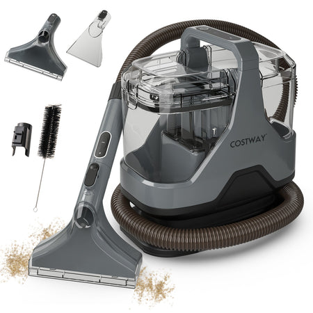 600W Upholstery Cleaner Machine with 15Kpa Powerful Suction and Versatile Attachments-Gray