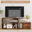 60 Inch Entertainment Center TV Stand with Power Outlet-Rustic Brown