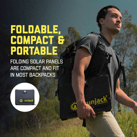 SunJack 120 Watt Solar Kit - Includes Two 60 Watt Foldable Solar Panels with Parallel Adapter Cable - OLD