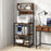 60 Inch Tall Microwave Stand with Open Shelves and 10 Hanging Hooks-Rustic Brown