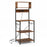 60 Inch Tall Microwave Stand with Open Shelves and 10 Hanging Hooks-Rustic Brown