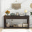 63 Inches Farmhouse Entryway Table with 4 Storage Drawers and Open Shelf-Espresso