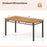 63" Outdoor Dining Table with Acacia Wood Slatted Tabletop