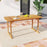 63 inch Outdoor Dining Table with Umbrella Hole and Slatted Tabletop