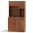 66 inch Pantry Cabinet with Charging Station and Microwave Stand-Brown