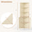 68 Inch Tall Corner Cabinet with 5 Shelves and 2 Fluted Doors for Bathroom-Beige