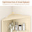 68 Inch Tall Corner Cabinet with 5 Shelves and 2 Fluted Doors for Bathroom-Beige