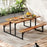 6-Person Acacia Wood Picnic Table with 2 Built-In Benches