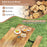 6-Person Acacia Wood Picnic Table with 2 Built-In Benches