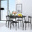 5 Pieces Dining Table Set with 4 Chairs and Backrests