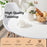Round Modern Dining Table with Solid Wooden Leg-White