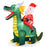 6.7 Feet Christmas Inflatable Santa Claus Ride on Dinosaur with Built-in LED Lights