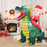 6.7 Feet Christmas Inflatable Santa Claus Ride on Dinosaur with Built-in LED Lights