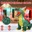 6.7 Feet Christmas Inflatable Santa Claus Ride on Dinosaur with Built-in LED Lights