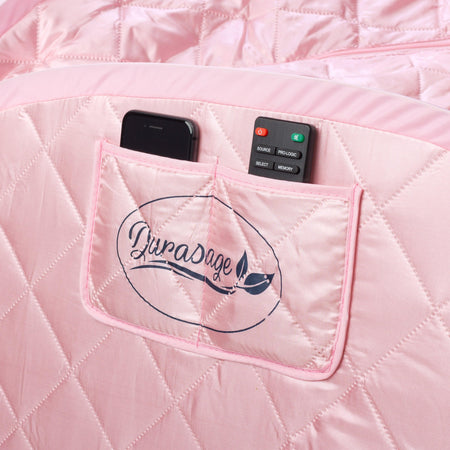 Durasage Personal Foldable Steam Sauna for Relaxation at Home, 60 Minute Timer, 800 Watt Steam Generator, Chair Included - Light Pink