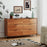 6-Drawer Dresser with Interlock System for Bedroom Living Room-Cherry