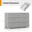 6 Drawer Storage Cabinet with Metal Legs Handles with Anti-Toppling Devices-Grey