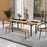 6 Feet Dining Table with Heavy-Duty Metal Frame for 6-8 People-Natural