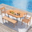 6 Person 71 Inch Patio Dining Table with Teak Wood Tabletop