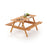 6 Person Picnic Table Set Patio Rectangle with 2 Built-in Benches and Umbrella Hole