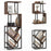 6-Tier Bookshelf Floor Standing Tree S-Shaped Geometric Bookcase with Open Shelves-Brown