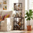 6-Tier Bookshelf Floor Standing Tree S-Shaped Geometric Bookcase with Open Shelves-Brown