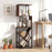 6-Tier Bookshelf Floor Standing Tree S-Shaped Geometric Bookcase with Open Shelves-Brown