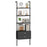 6-Tier Ladder Bookcase with 2 Drawers and Metal Frame-Black
