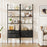 6-Tier Ladder Bookcase with 2 Drawers and Metal Frame-Black