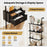 6-Tier Ladder Bookcase with 2 Drawers and Metal Frame-Black