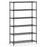 6-Tier Metal Storage Shelving Unit with V-Shaped Wire Rack for Home Garage-Black