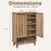 6-Tier Shoe Storage Organizer with 2 Fluted Doors-Oak