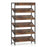 6-Tier Tall Freestanding Bookshelf with Angled Shelves for Home Office-Rustic Brown