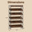 6-Tier Tall Freestanding Bookshelf with Angled Shelves for Home Office-Rustic Brown