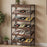 6-Tier Tall Freestanding Bookshelf with Angled Shelves for Home Office-Rustic Brown