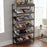 6-Tier Tall Freestanding Bookshelf with Angled Shelves for Home Office-Rustic Brown