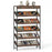 6-Tier Tall Freestanding Bookshelf with Angled Shelves for Home Office-Rustic Brown