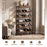 6-Tier Tall Freestanding Bookshelf with Angled Shelves for Home Office-Rustic Brown