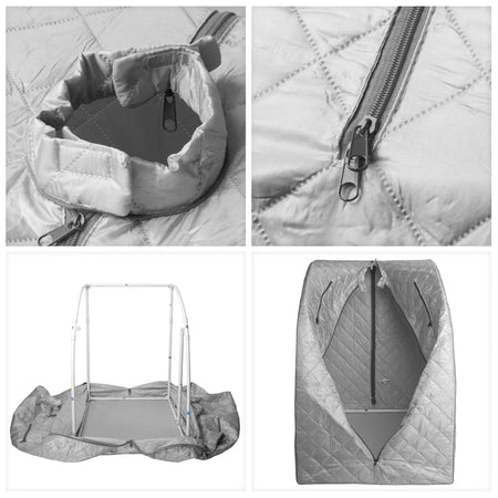 Portable Personal Therapeutic Spa Home Steam Sauna Weight Loss Slimming Detox (Gray Outline)