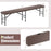 6 ft Plastic Folding Bench with 1320 LBS Capacity and Handle-Brown